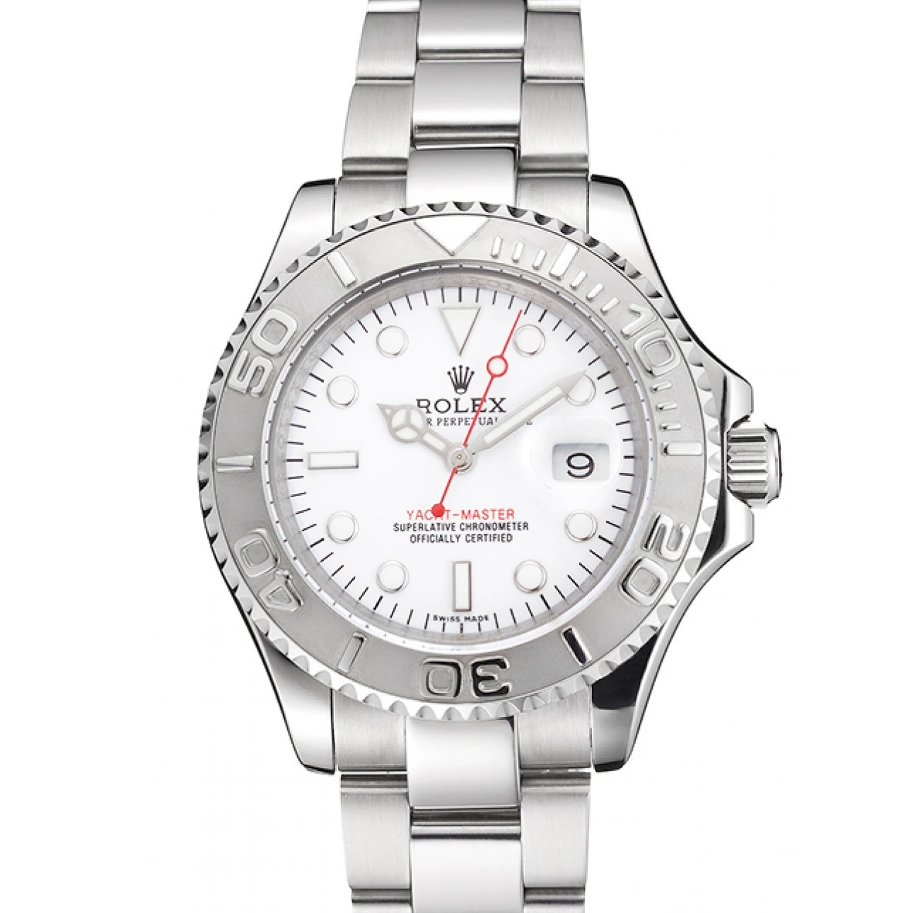 AAA replica watch Swiss Rolex Staniless Steel White Yacht-Master Bracelet Case Dial And 0718